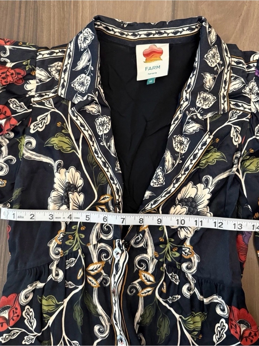 Farm Rio Roccoco Floral Minidress Size Medium - Picture 6 of 7